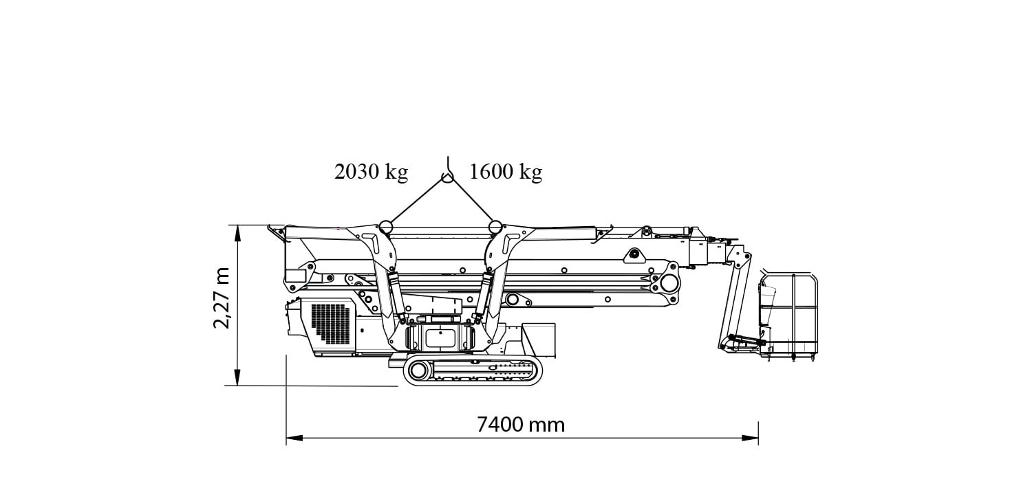 Teknisk diagram 2 for Larvebåndslift 33 m