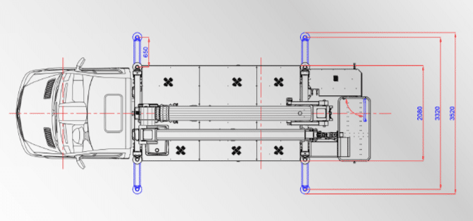 Teknisk diagram 1 for 24m VTX lastbillift