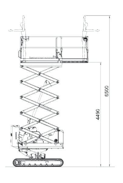 Teknisk diagram 2 for Bæltelift / Sakselift 10 m
